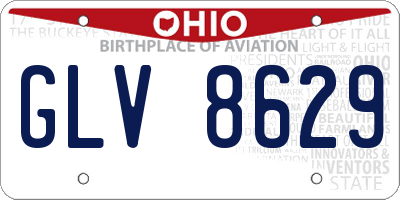 OH license plate GLV8629