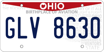 OH license plate GLV8630