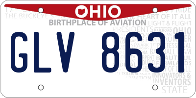 OH license plate GLV8631