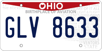 OH license plate GLV8633
