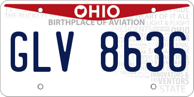 OH license plate GLV8636