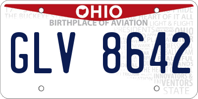 OH license plate GLV8642