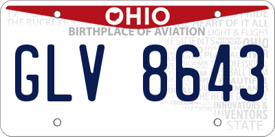 OH license plate GLV8643