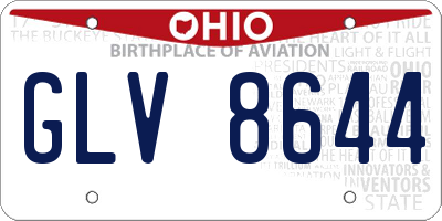 OH license plate GLV8644