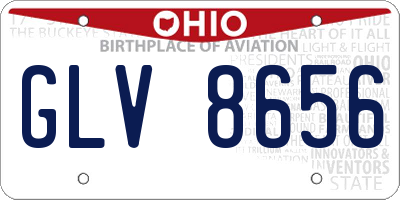 OH license plate GLV8656
