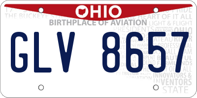 OH license plate GLV8657
