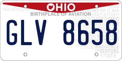 OH license plate GLV8658