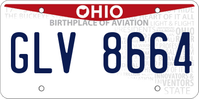 OH license plate GLV8664