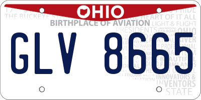 OH license plate GLV8665