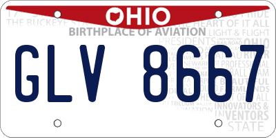 OH license plate GLV8667