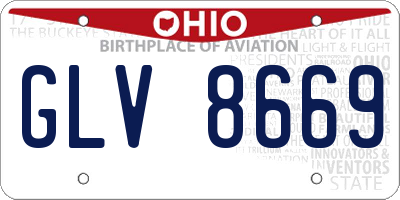 OH license plate GLV8669