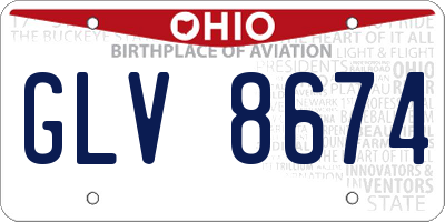 OH license plate GLV8674
