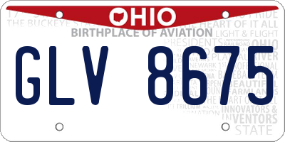 OH license plate GLV8675