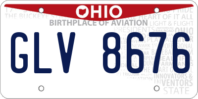 OH license plate GLV8676