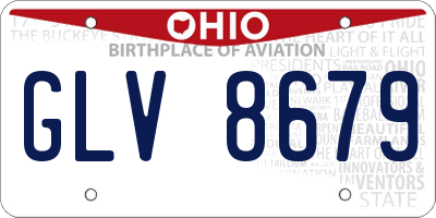 OH license plate GLV8679