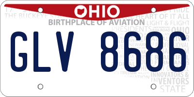 OH license plate GLV8686
