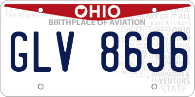 OH license plate GLV8696