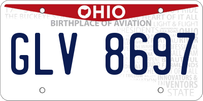 OH license plate GLV8697