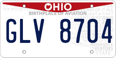 OH license plate GLV8704