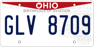 OH license plate GLV8709