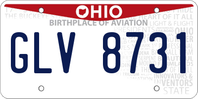 OH license plate GLV8731