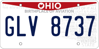 OH license plate GLV8737
