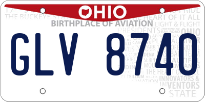 OH license plate GLV8740