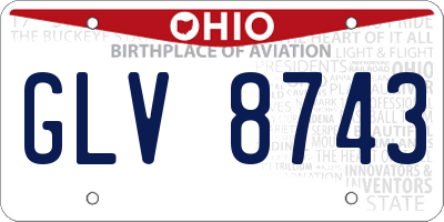 OH license plate GLV8743