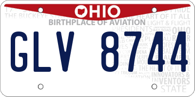 OH license plate GLV8744