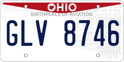 OH license plate GLV8746