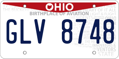 OH license plate GLV8748