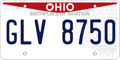 OH license plate GLV8750