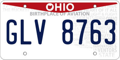 OH license plate GLV8763