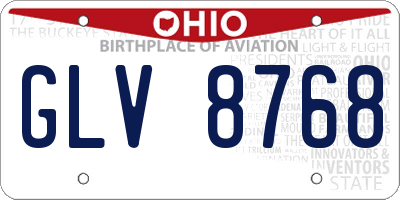 OH license plate GLV8768