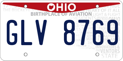 OH license plate GLV8769