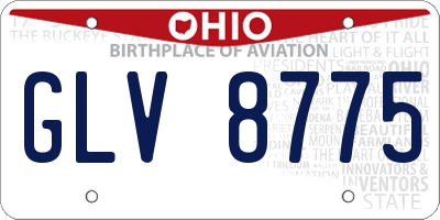 OH license plate GLV8775