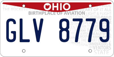 OH license plate GLV8779