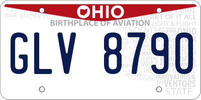 OH license plate GLV8790