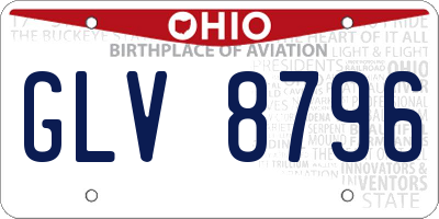 OH license plate GLV8796