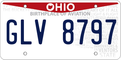 OH license plate GLV8797