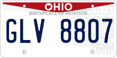 OH license plate GLV8807