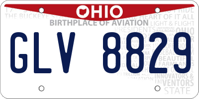 OH license plate GLV8829