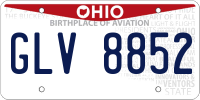 OH license plate GLV8852