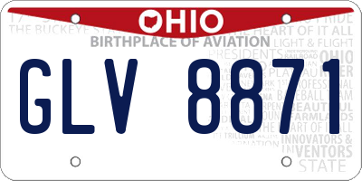 OH license plate GLV8871