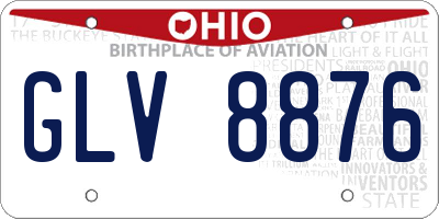 OH license plate GLV8876