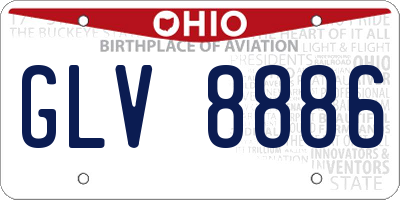 OH license plate GLV8886