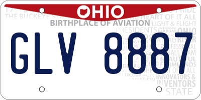 OH license plate GLV8887