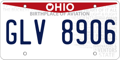 OH license plate GLV8906