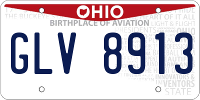 OH license plate GLV8913