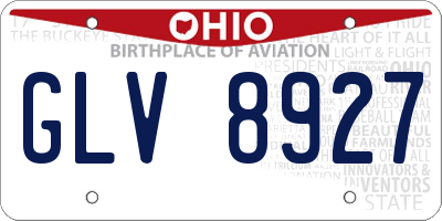 OH license plate GLV8927